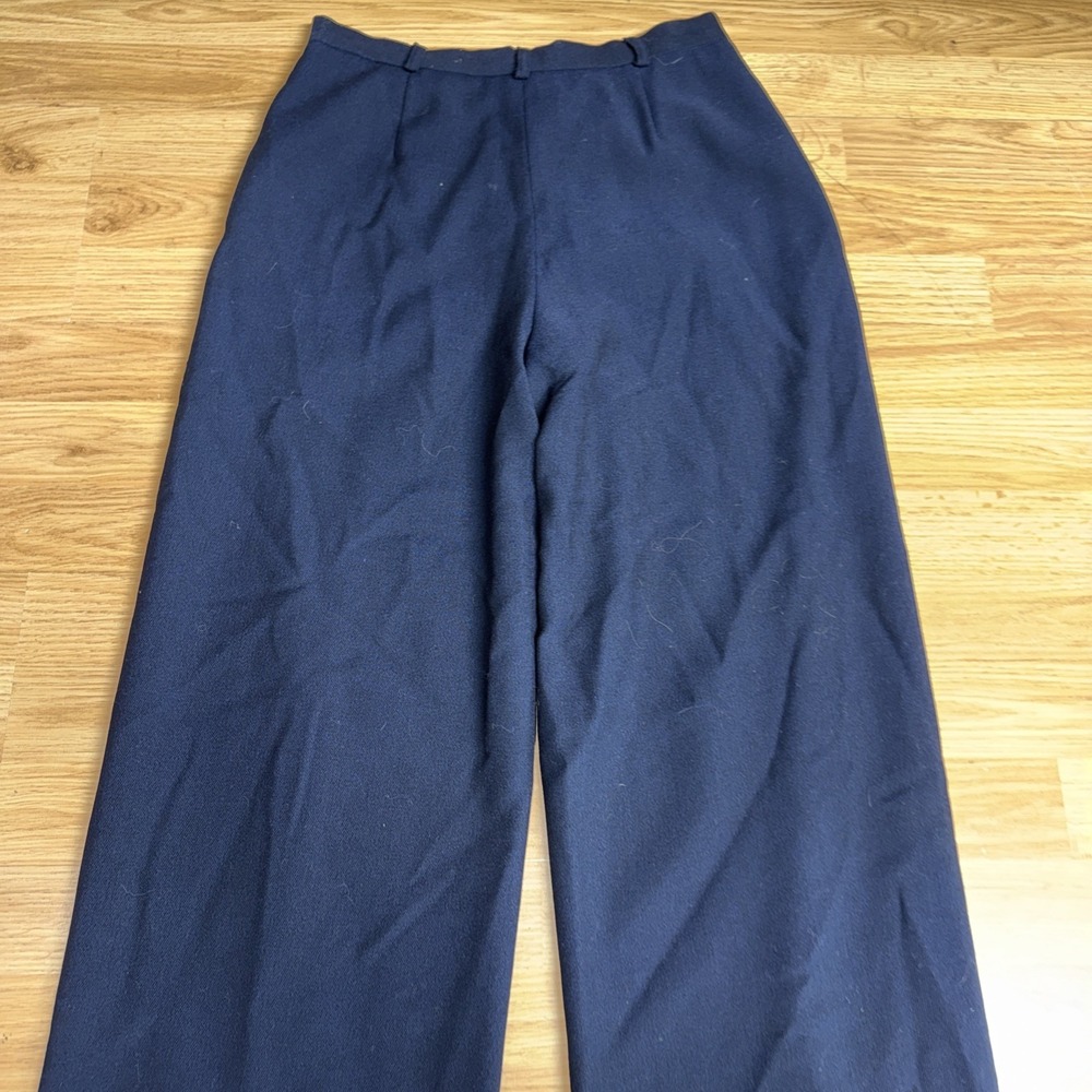 Lauren Ralph Lauren Womens Navy Blue Wide Leg Wool Pants Size 4 ~FLAT FRONT~ NWT - Picture 8 of 8
